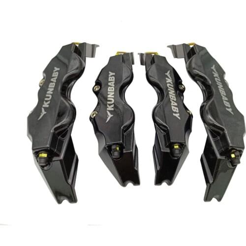 KUNBABY Black ABS Plastic Disc Brake Caliper Cover Silver Chrome Sticker For BMW Audi Mercedes Benz Toyota Nissan Hyundai