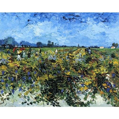 Buy art canvas online The Green Vinyard Vincent Van Gogh reproduction paintings Hand painted High quality