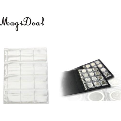 Magideal 10Pcs/Lot Clear 12 Pocket Coin Capsules Album Pages Fashion decoration