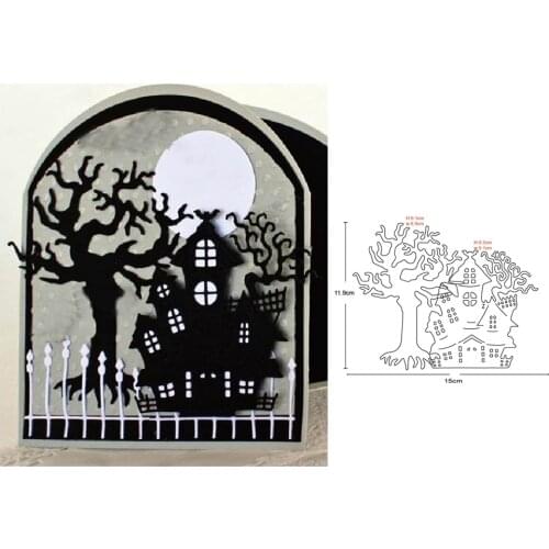 Halloween Castle tree Metal Cutting Dies 2020 new arrival craft Stencil For DIY Scrapbooking Paper/photo Cards Embossing Dies