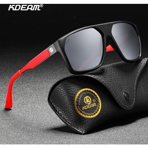 High Quality KDEAM 2021 New Mens Polarized Sunglasses Designed Shades Brand Sports Sun glasses TR90 Frame With Box