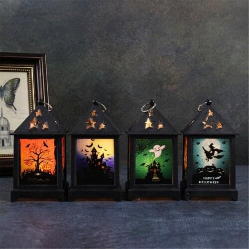 Halloween Night Light LED Glowing Pumpkin Ghost Witch Lantern Horror Haunted House Prop Party Halloween Decoration