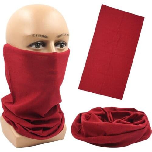 2020 New Solid Color Bandana Face Scarf Multifunctional Head Scarves Neck Cover Cycling Sports Outdoor Neck Warmer