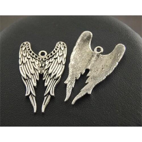 20pcs 2 Colors Alloy Angel Wings Charms 23x30mm DIY Jewelry Making A90/A299