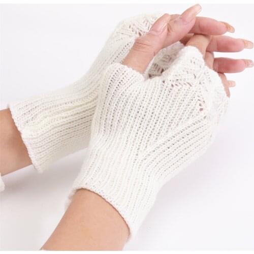 Half Fingered Mittens Hand Warmer Girls Soft Korean Fashion Fingerless Glove New Autumn Winter Women Warm Knitted Gloves