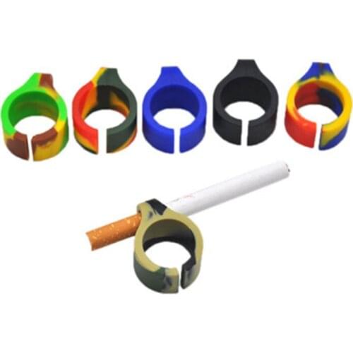 Potable Silicone Smoker Finger Rack Ring Hand Cigarette Holder Clip Waterproof Camouflage Muti Color Smoking Accessories