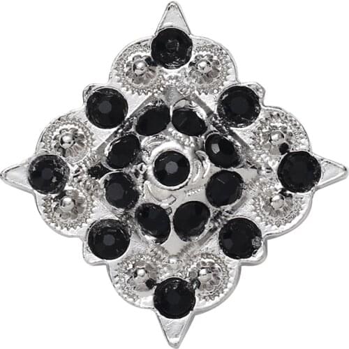 Silver Plated Anchor Belt Concho Screw Back Rhinestone Concho Leathercraft Belt Hardware Crystal Accessories