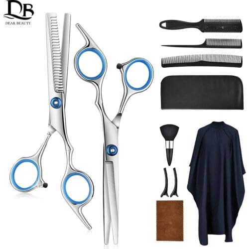 Professional Hairdressing Scissors Kit Stainless Steel Barber Scissors Tail Comb Hair Cloak Hair Cut Comb Styling Tool