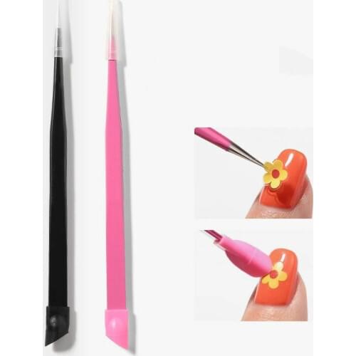 1pc Straight Tweezer High Quality Stainless Steel Nail Sticker Rhinestone Picker Eye Professional Makeup Nail Art Salon Tool