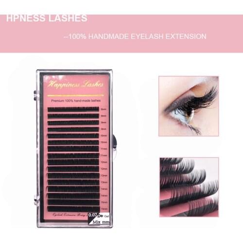 Silk Eyelash Extensions 16 Rows Faux Mink Individual Premium Natural Soft Classic Eyelash Extension For Salon 100% Hand-Made