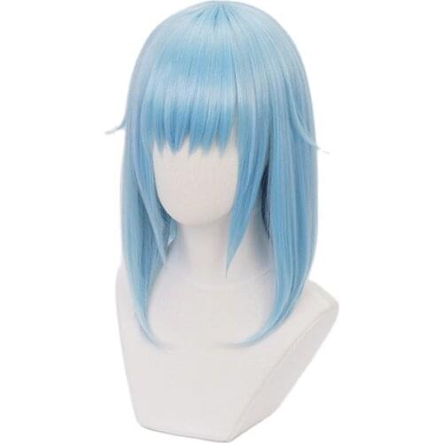 Rimuru Tempest Cosplay Wig That Time I Got Reincarnated as a Slime Long Blue Wig Halloween Costume Party Hair Wig