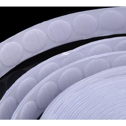 500pcs 20mm Dots Self Adhesive White Coins Hook and Loop Sticky Stick-On White Round Adhesive Fastener Tape