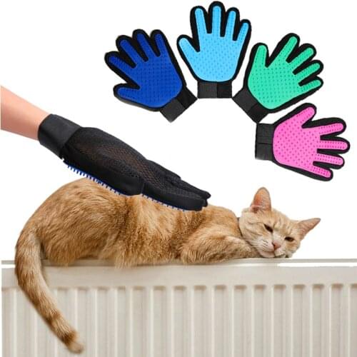 Pet Dog Cat Brush Grooming Glove Deshedding Hair Removal Pet Hair Glove Comb Brush Promote Blood Circulation Pet Cleaning Glove