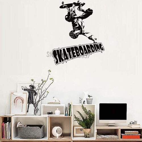Skateboard Ride Wall Stickers For Boy Room Vinyl Art Wall Decor Teenager Sports Poster Home Decorative Hot Sale Wallpapers LC162