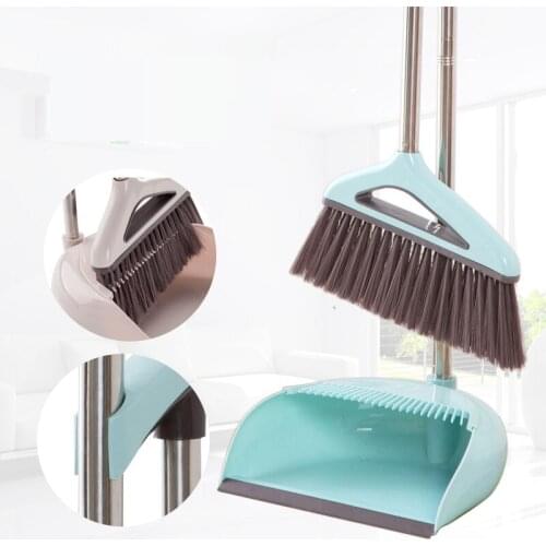 Foldable Broom Dustpan Suit Plastic PP Broom Combination Family Soft Hair Clean Dustless Helper Bathroom Household Cleaning Tool