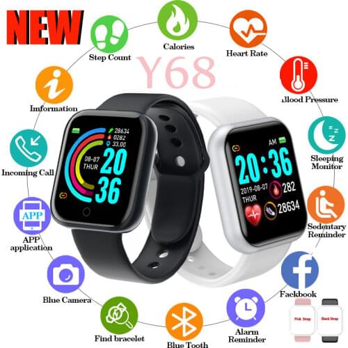 Smart Watch Men Women Fitness Sports Bracelet with Bluetooth Call Reminder Remote Camera Heart Rate Monitor Blood Pressure Clock