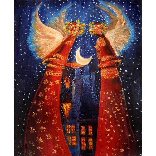 Handmade Modern Abstract Oil Painting on Canvas Angels II Painting Reproductions for Wall Decoration No Frame