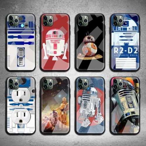BB8 BB 8 R2D2 Robot Phone Cases Tempered Glass For iPhone 12 11 Pro Max Mini XR XS MAX 8 X 7 6S 6 Plus SE 2020 cover