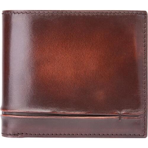 TERSE_Factory price handmade leather men short wallet Italian cowhide fashion short purse in 3 colors engraving service OEM 353