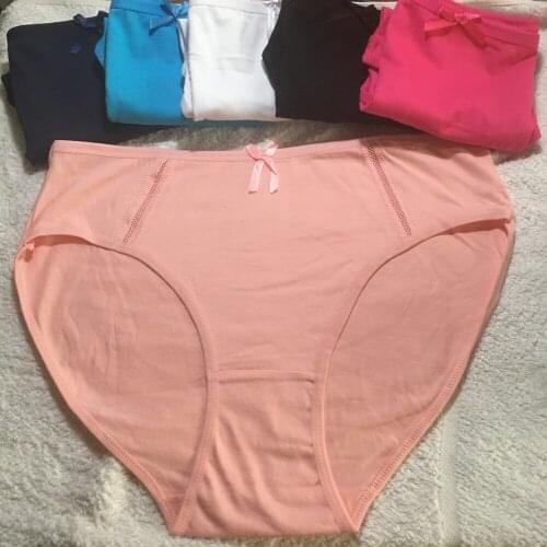 5Pcs Briefs for Women Fashion Sexy Woman Panties Plus Size XXL XXXXL Solid Underpants Female Cotton Underwear Knickers Culotte