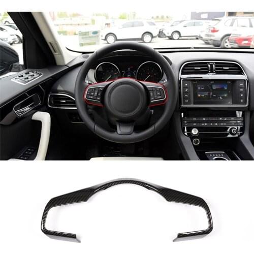 Carbon Fiber Style ABS Plastic Steering Wheel Frame Trim Large for Jaguar XE XF F-Pace f pace E-PACE 2016-18 Models Accessories