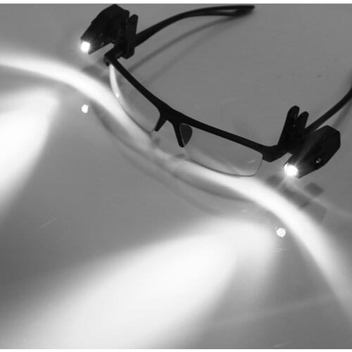 1/2PCS Mini Flashlight Universal Glasses Reading Lamp Eyeglass Clip Lantern Adjustable Eyeglass Lamp Flexible Book Reading Light