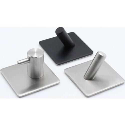 1/3/5PCS 304 Stainless Steel Single Towel Rack Kitchen Non-Perforated Towel Hanging Rod Cabinet Door Back Rag Hanger