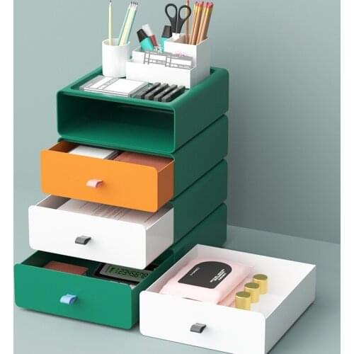 Drawer Desktop Storage Box Office Multi-layer Shelves Student Stationery Plastic Storage Box Cosmetic Storage Box Organizer