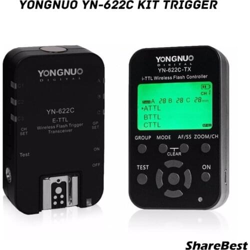 Yongnuo YN622 C kit (1x YN622C-TX + 1x YN622C RX) E-TTL LCD wireless flash controller trigger transceiver For Canon DSLR