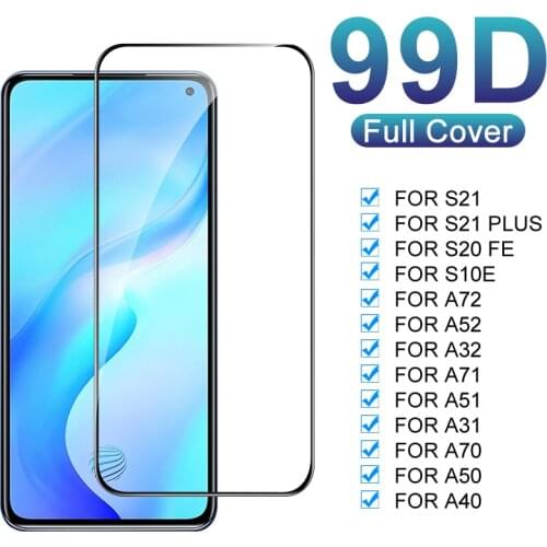 Full Cover Screen Protector On The For Samsung Galaxy A72 A52 A32 A71 A51 A31 A21 A70 A60 A50 A40 S21 Plus S20 Fe Tempered Glass