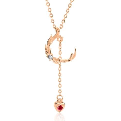 S925 Sterling Silver Love Tassel Necklace Female Ins French Romantic Mistletoe Lover Grass Pendant Clavicle Chain