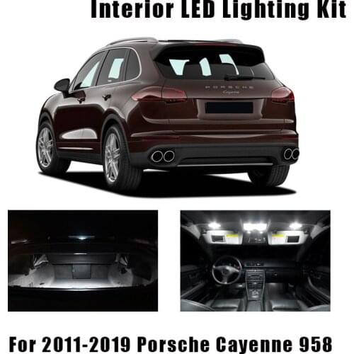 19pcs Canbus Car LED Interior Dome Map Reading Trunk Light Bulbs Kit For Porsche for Cayenne 958 2011-2019 License Plate Lamp