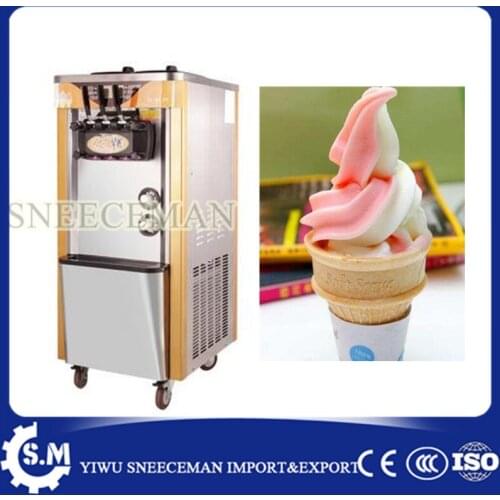 30-38L/H Commercial Soft Ice Cream Machine 3 Flavors Ice Cream Maker big capacity soft ice cream machine