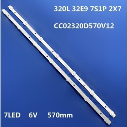 30pcs/lot LED backlight strip For RCA RTDVD3215-B AOC T3211M 320L 32E9 7S1P 2X7 CC02320D570V12 08 02