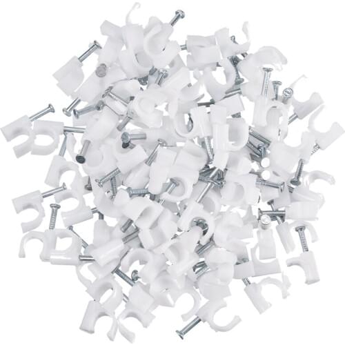 300 Pieces Of White Cable Staples Clip Wall Wire Nail Fixture For Ethernet Cable Rg6 Rg59 Cat5 Cat6 Rj45 Tv Wire Cable 7Mm