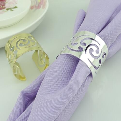4pcs High-grade restaurant Hotel tableware Metal hollow napkin buckle Napkin ring napkin ring