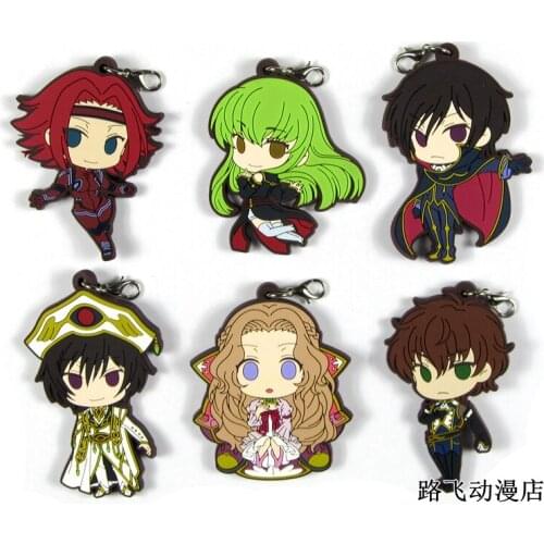 CODE GEASS Lelouch of the RE:surrection Original Japanese anime figure rubber mobile phone charms keychain strap