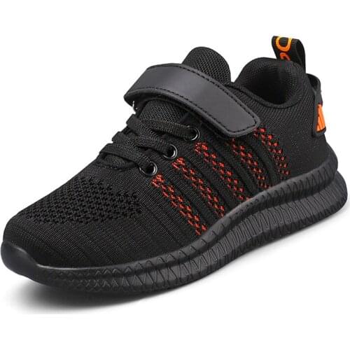Breathable Mesh Kids Running Shoes Boys Fashion Light Sport Sneakers Children School Walking Tenis Shoes for Girl Black Shoes