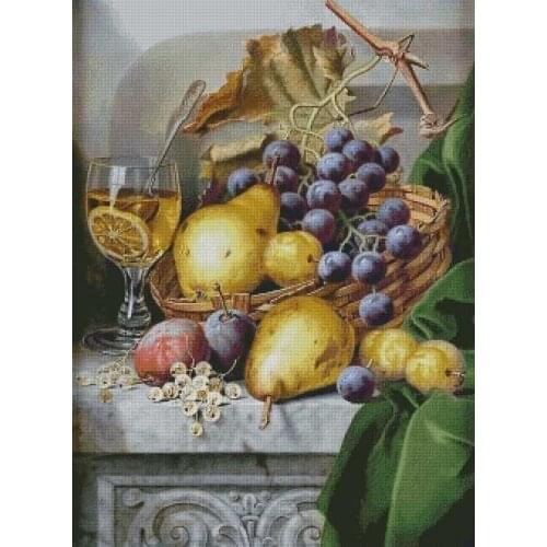 Fruit Basket Still life Cross Stitch Kits Top Quality love Embroidery Needlework 14CT Unprinted DIY Handmade Art Home Decor