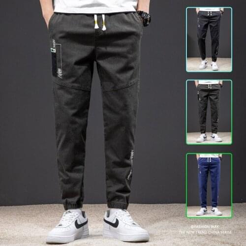 M-8XL Casual Pants Mens Spring Autumn New Overalls Large Size Micro-harem Cropped Trousers Plus Fat Ankle-Length Pants