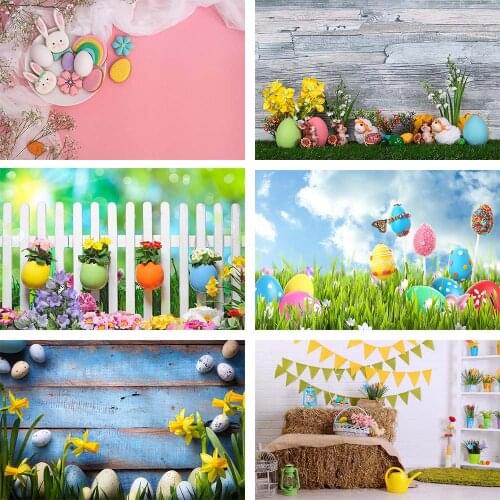 Mehofond Photography Background Spring Happy Easter Wood Floor Colorful Eggs Baby Shower Kids Backdrop Photo Studio Photocall