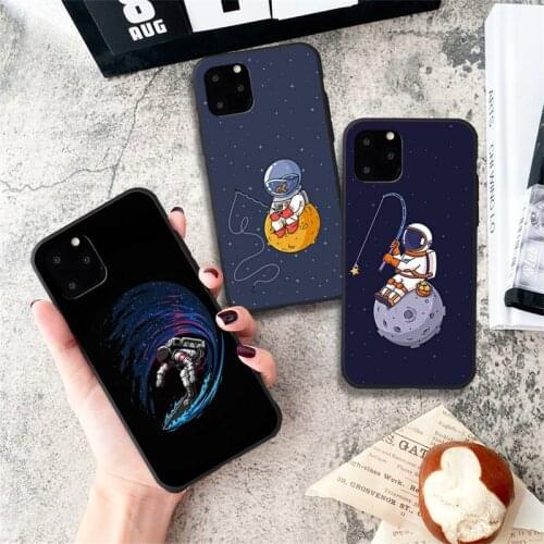 Cute Cartoon Astronaut Star Space Phone Case for iPhone 11 12 Pro mini pro XS MAX 8 7 6 6S Plus X 5S SE 2020 XR