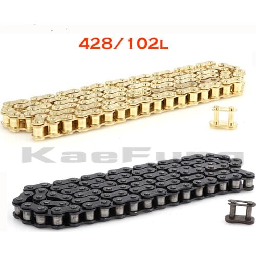Motorcycle pit dirt parts 428 102 LINKS GOLD CHAIN FOR PIT PRO DIRT BIKE ATV QUAD 125cc 140cc 150cc