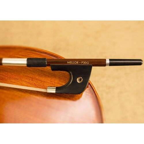 Pernambuco German Double Bass Bow 4/4 Size Natural White Horse Hair Warm and Mellow Tone MELLOR Professional P30G Accessories