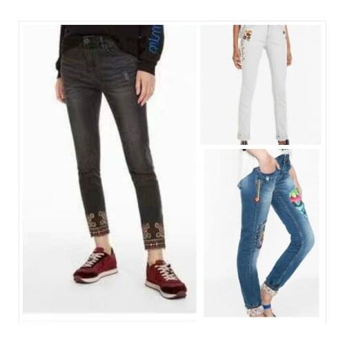 Spanish style embroidered skinny jeans
