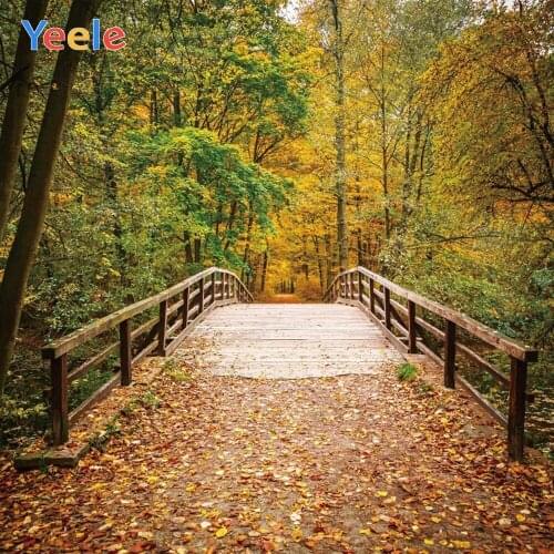Yeele Photography Autumn Backdrop Forest Bridge Leaves Baby Shower Children Background For Photo Studio Photocall Photophone
