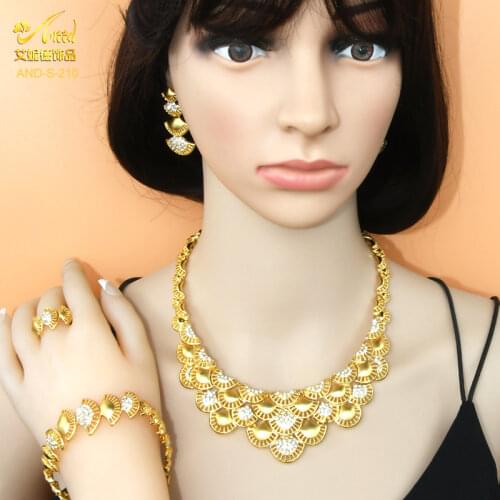 African Necklace Jewelry Sets For Women 24 K Dubai Gold Jewellery Eritrean Italian Ethiopian Bridal Bracelets Wedding Collection