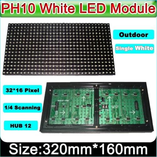 P10 White LED display module, Outdoor Waterproof White color LED sign advertising display module