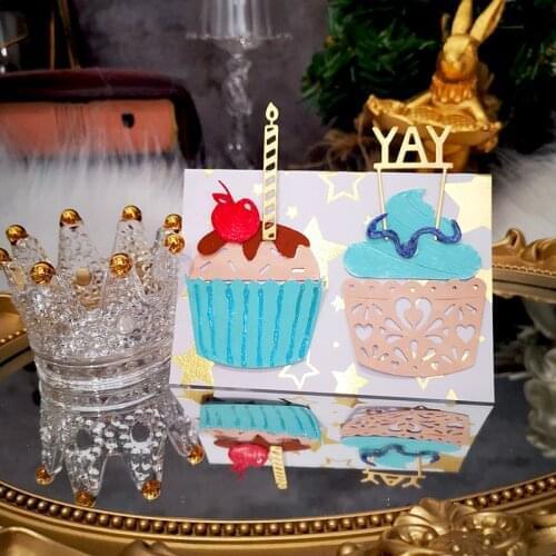 Panalisacraft Cute New year cupcake diecut Metal Cutting Dies for DIY Scrapbooking/Card Making/Kids Fun Decoration Supplies