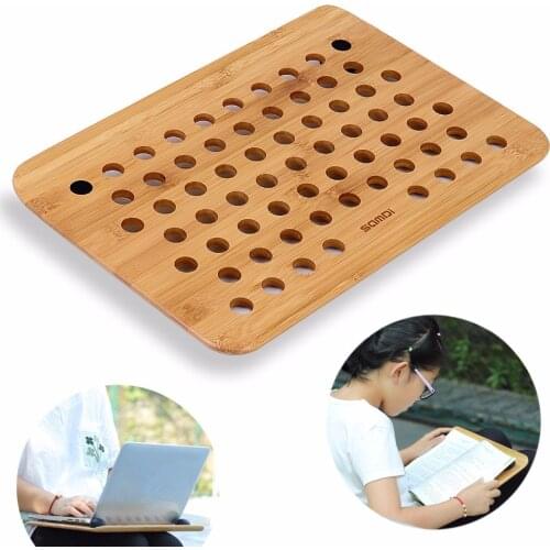 Vogue Wooden Laptop Stand Cooling Pad for Macbook Lenovo Laptop Notebook Computer Bracket Cooling Holder Tray Pad for Writing